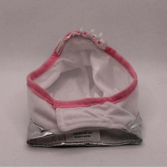 Small Animal or Cat Pink and Silver Shark Fin Hat - Picture 3 of 4